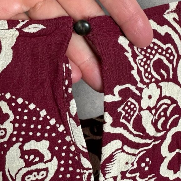 Sezane Andrea Dress Size 46 French US 14 Ornamental Print Burgundy Ecru Shift - Picture 10 of 14